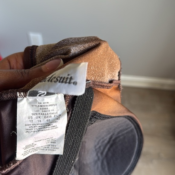 Miraclesuit® Chocolate Brown Wrap One-Piece Swimsuit 12 - Picture 8 of 8